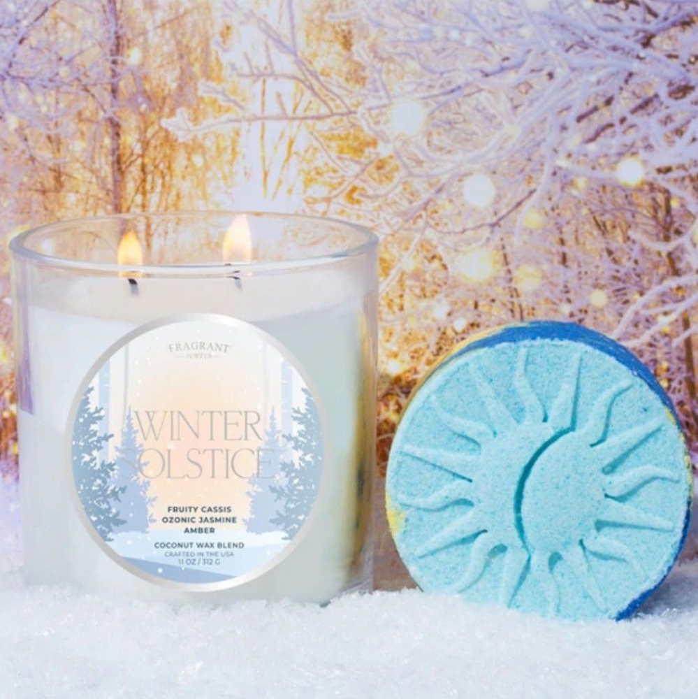 Fragrant Jewels Winter Solstice Candle & Bath Bomb set